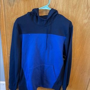 Athletic Works Men's Black and Blue Hoodie